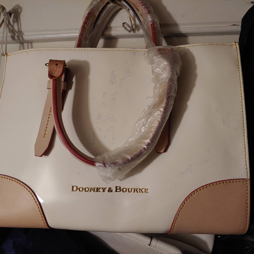 Dooney And Bourke Patent Leather Satchel with Shoulder Strap